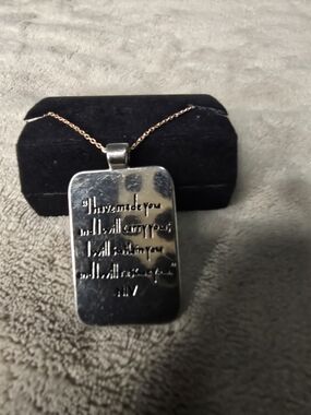 Engraved Silver-Tone Dog Tag Pendant